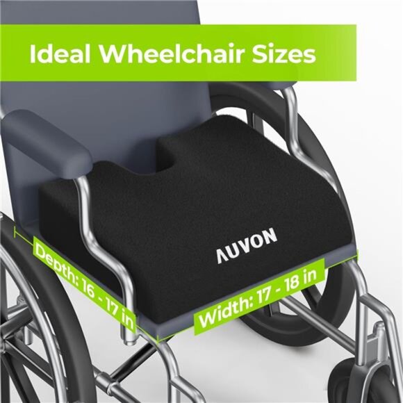 Wheelchair Seat Cushions (18"x16"x3") for Sciatica, Back, Coccyx, Memory Foam - Picture 6 of 7